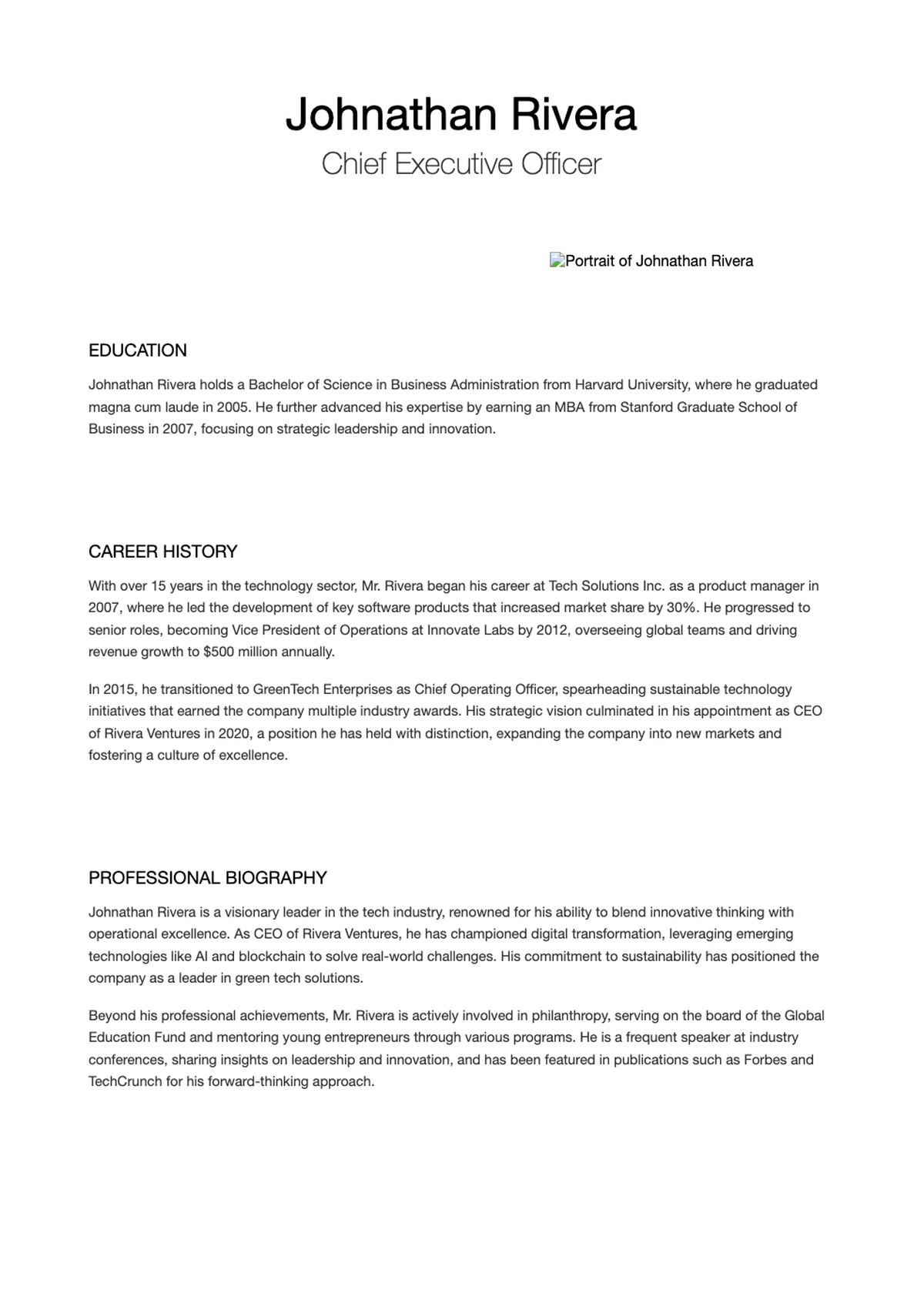 Professional executive biography of Tim Cook CEO Apple with career highlights and education details_variant_3